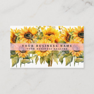 Tarjeta De Visita Flores de girasol brillante Floral