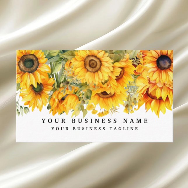 Tarjeta De Visita Flores de girasol brillante Floral (Subido por el creador)