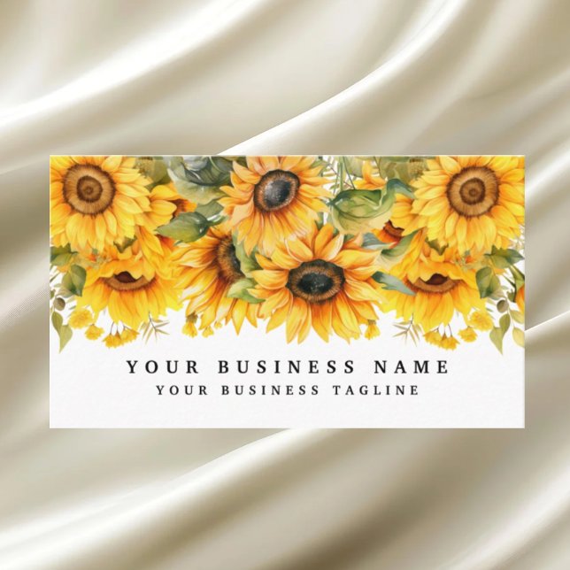 Tarjeta De Visita Flores de girasol brillante Floral (Subido por el creador)