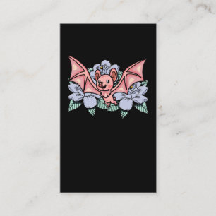 Tarjeta De Visita Flores de Gótico Kawaii Bat Pastel