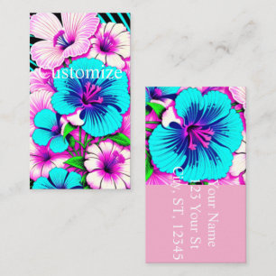 Tarjeta De Visita Flores de Hibiscus multicolores Thunder_Cove