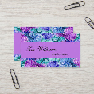 Tarjeta De Visita Flores de hidrangea magníficas, personalizadas