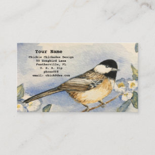 Tarjeta De Visita Flores de jardín de pollo pintadas de color de agu