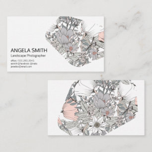 Tarjeta De Visita Flores de jardín elegantes flores botánicas