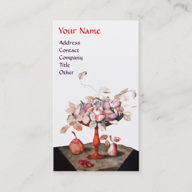 TARJETA DE VISITA FLORES DE LA TEMPORADA, DEJAN A LAS PERLAS MONOGRA (Anverso)