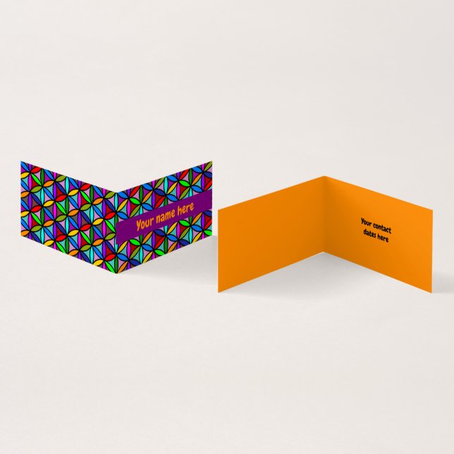 Tarjeta De Visita FLORES DE LA VIDA - patrón de gradientes multicolo (Interior y exterior)