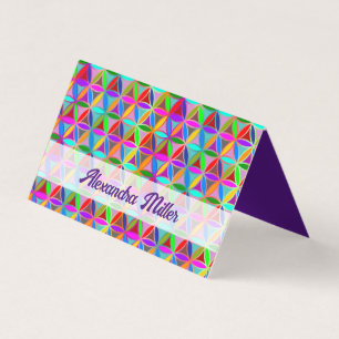 Tarjeta De Visita FLORES DE LA VIDA - patrón de gradientes multicolo