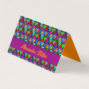 Tarjeta De Visita FLORES DE LA VIDA - patrón de gradientes multicolo