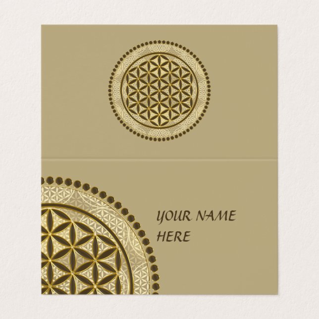 Tarjeta De Visita FLORES DE LA VIDA - Símbolo de geometría sagrada A (Exterior desplegado)