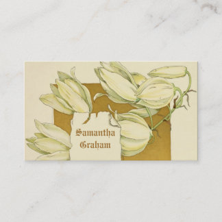 Tarjeta De Visita Flores de lirio blanco vintage personalizado flora