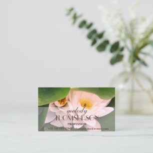 Tarjeta De Visita Flores de Lotus blancas, personalizado,