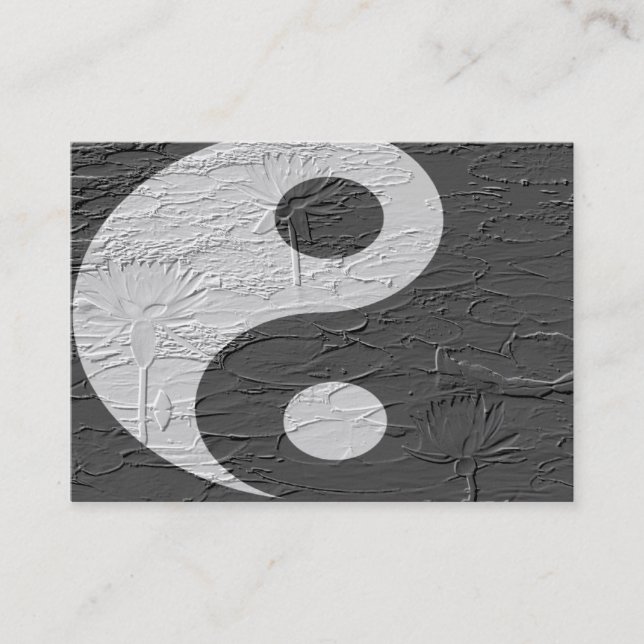 Tarjeta De Visita Flores de Lotus de la balanza del trío Grabado en (Anverso)