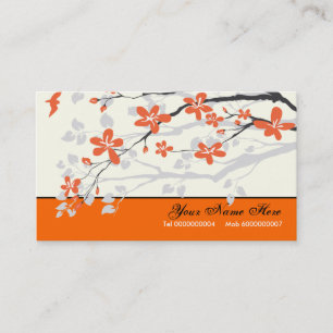 Tarjeta De Visita Flores de magnolia naranja de mandarina floral
