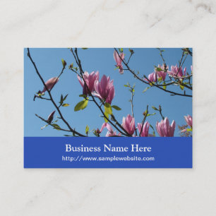 Tarjeta De Visita flores de magnolia rosadas de primavera
