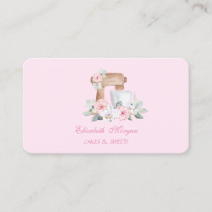 Tarjeta De Visita Flores de mezclador Elegante, dulces panadería 
