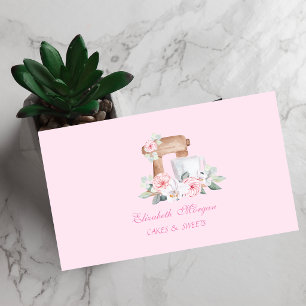 Tarjeta De Visita Flores de mezclador Elegante, dulces panadería