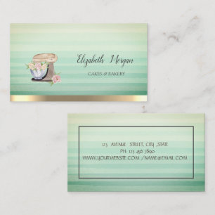 Tarjeta De Visita Flores de Mezclador Retro Estampado de Ombre de Pa