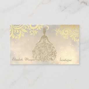 Tarjeta De Visita Flores de oro elegantes y modernas, vestimenta Pur