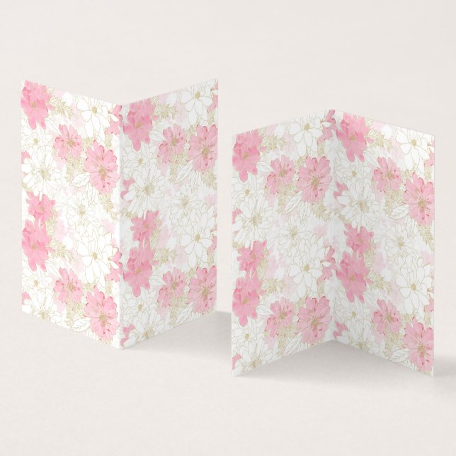 Tarjeta De Visita Flores de oro rosado botánico (Interior y exterior)