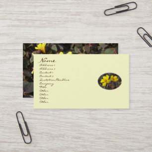 Tarjeta De Visita Flores de Oxalis Amarillas - Shamrock - Clover