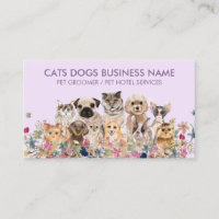 Flores de perros y gatos púrpura lila