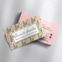 Flores de piña e hibisco acuarela tropical