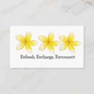 Tarjeta De Visita Flores de Plumeria   Flores frescas y exóticas
