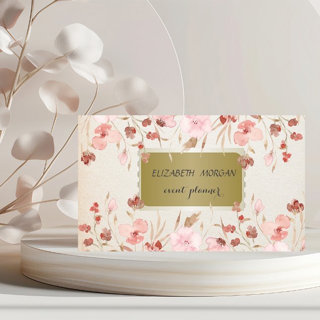 Tarjeta De Visita Flores de prado profesionales elegantes (Subido por el creador)