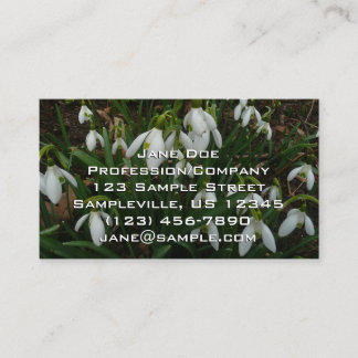 Tarjeta De Visita Flores de Primavera Blanca (Galanthus)