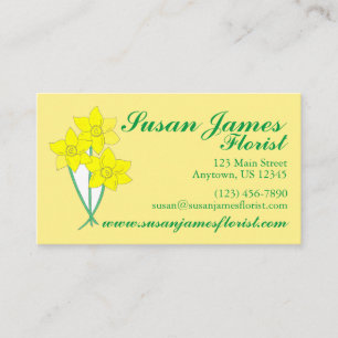 Tarjeta De Visita Flores de primavera de Daffodils Amarillos Florism