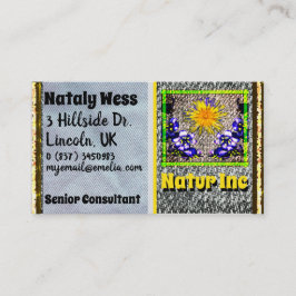 Tarjeta De Visita Flores de primavera natural Dandelion Woods Denim