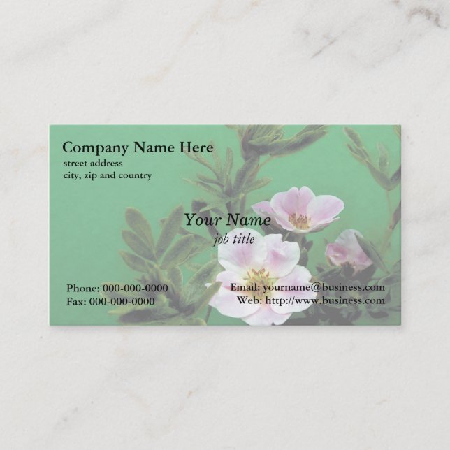 Tarjeta De Visita flores de rosa silvestre bonitas (Anverso)