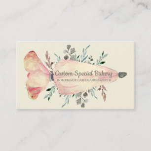 Tarjeta De Visita Flores de vainilla de marfil pasteles de pasteles