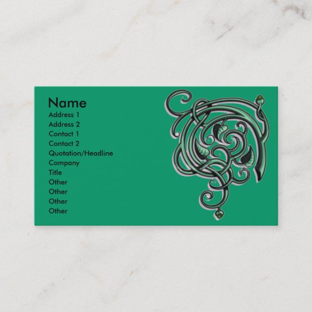 Tarjeta De Visita Flores decorativas antiguas (Anverso)