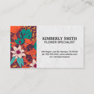 Tarjeta De Visita Flores decorativas ilustrativas