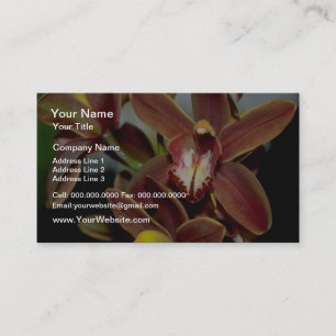 Tarjeta De Visita Flores del Cymbidium de Brown