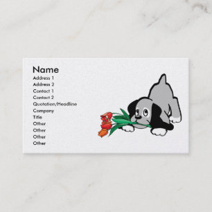 Tarjeta De Visita flores del perro de perrito