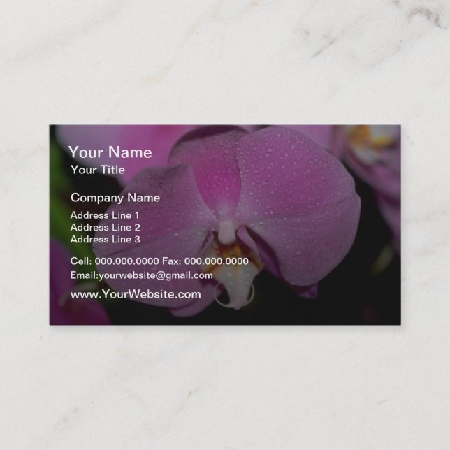 Tarjeta De Visita Flores del Phalaenopsis (Anverso)