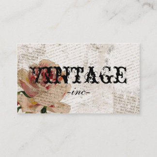 Tarjeta De Visita Flores del vintage sobre el texto apenado