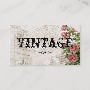 Tarjeta De Visita Flores del vintage sobre el texto apenado