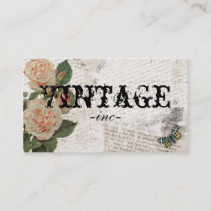 Tarjeta De Visita Flores del vintage sobre el texto apenado