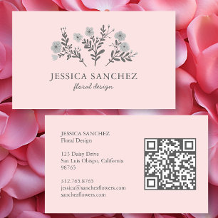 Tarjeta De Visita Flores delicadas Chic elegante moderno minimalista