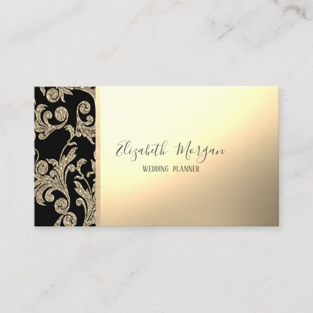 Tarjeta De Visita Flores Doradas Modernas Elegantes y con Estilo (Anverso)