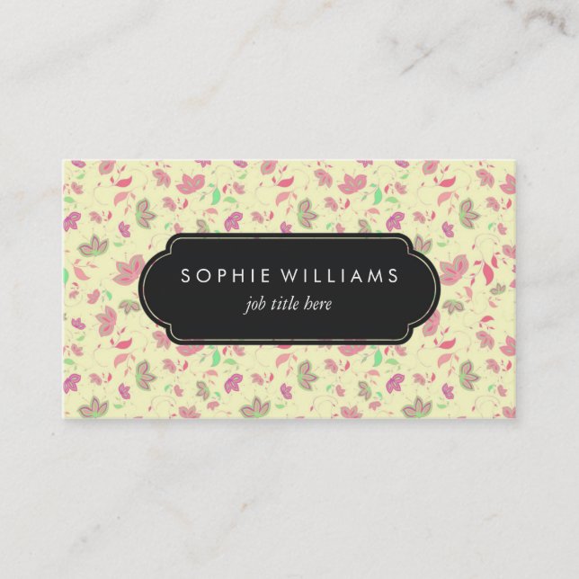 Tarjeta De Visita Flores elegantes de la primavera (Anverso)