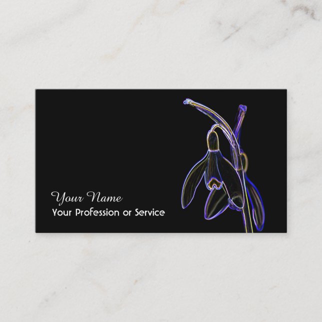 Tarjeta De Visita Flores elegantes de Neon Pop-Art (Anverso)