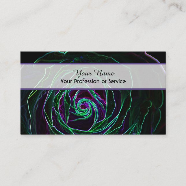 Tarjeta De Visita Flores elegantes de Neon Pop-Art (Anverso)