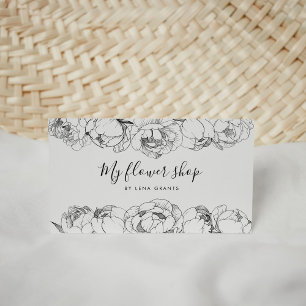 Tarjeta De Visita Flores elegantes de peonías