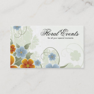 Tarjeta De Visita Flores elegantes   Florismo   Planificador de even