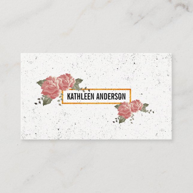 Tarjeta De Visita Flores Elegantes / Manchadas (Anverso)