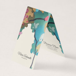 Tarjeta De Visita Flores en las opciones de PAPEL y TAMAÑO de acuare